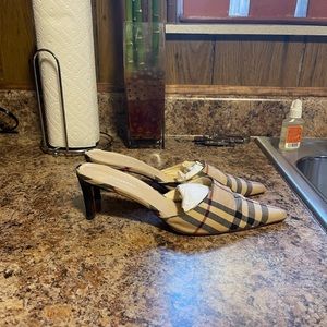 Burberry London Classic Nova Plaid Wool Mules